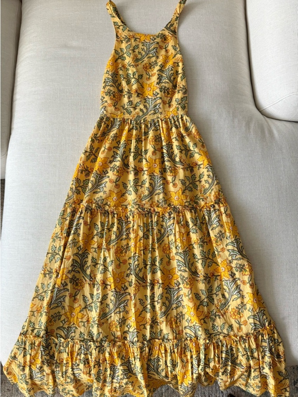 Mango Yellow Floral Tiered Sundress